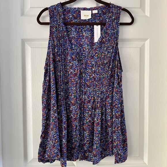 Anthropologie | Lila Pintuck Sleeveless Top Small - Picture 4 of 10